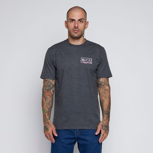 Camiseta Rvca M/C Sharp Slipt Cinza Escuro Mescla