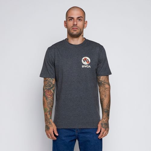 Camiseta RVCA M/C Drawn In Cinza Escuro Mescla