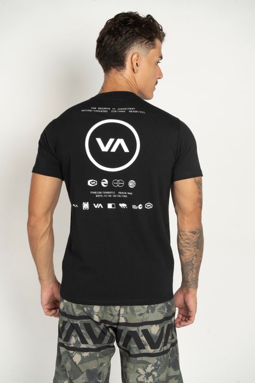 Camiseta RVCA M/C Rvca Symbol Stacks Preto