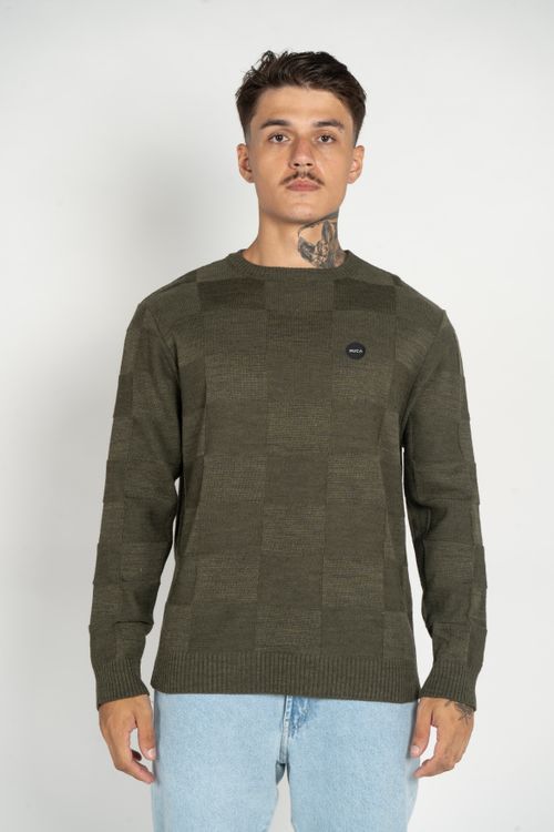 Tricot RVCA Boro Crew Verde Militar