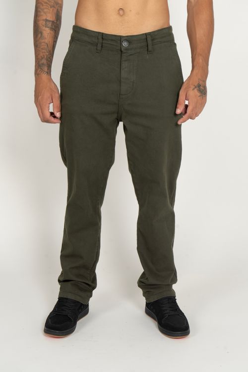 Calca RVCA The Weekend Hide Chino Verde Militar