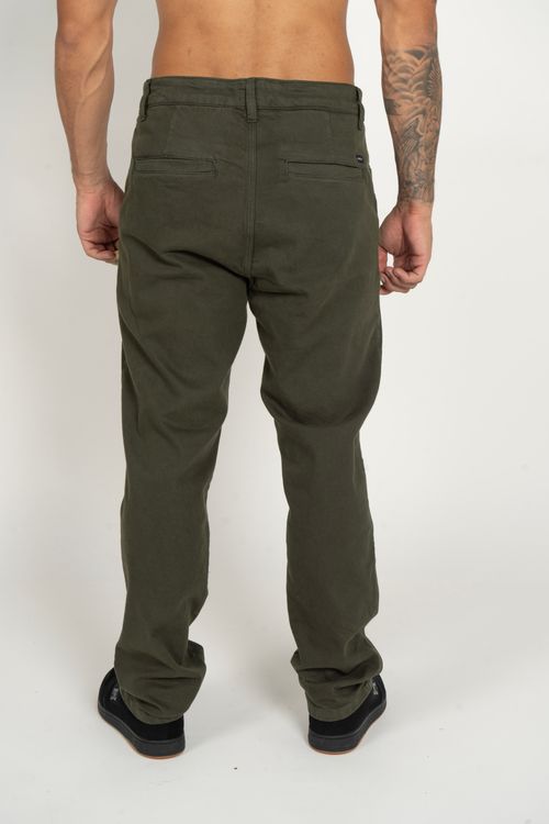 Calca RVCA The Weekend Hide Chino Verde Militar