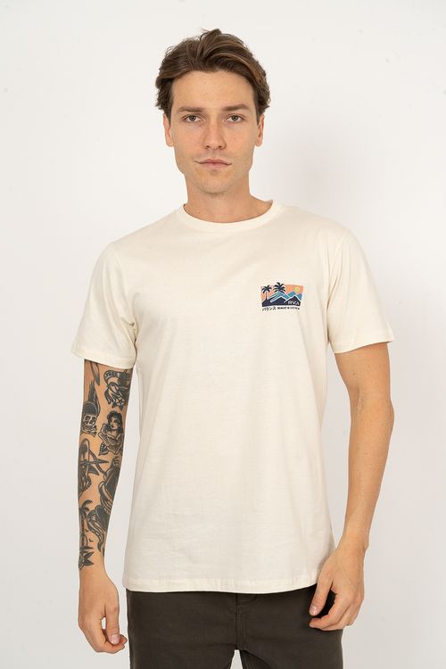 Camiseta RVCA M/C Palm Trail Off White