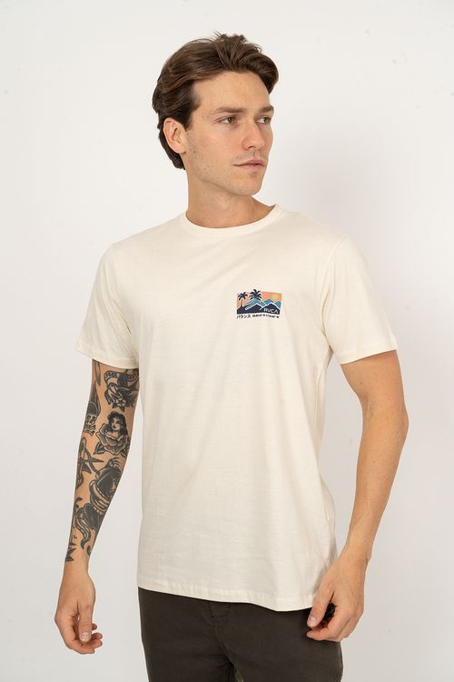Camiseta RVCA M/C Palm Trail Off White
