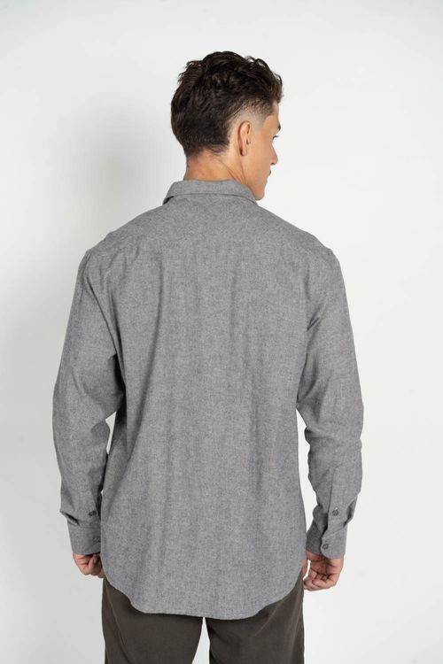 Camisa RVCA M/L Va Solid Cinza