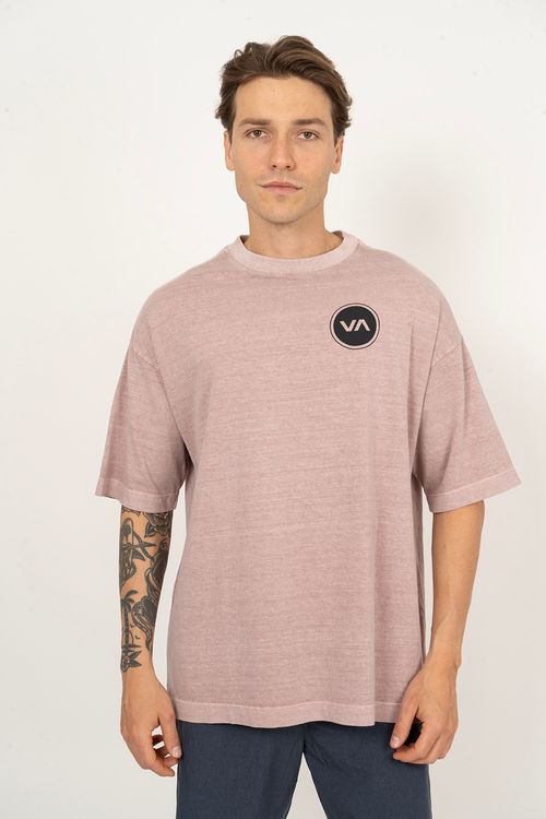 Camiseta RVCA M/C Circle Icon Rosa Claro