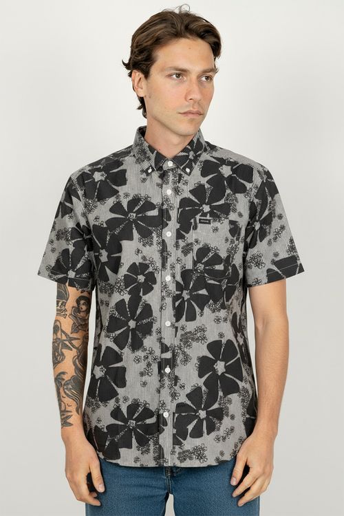 Camisa Rvca M/C Yoyogi Seersucker Black