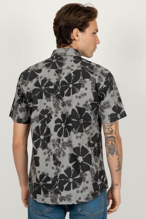Camisa Rvca M/C Yoyogi Seersucker Black
