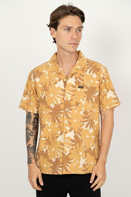 Camisa Rvca M/C Pop Floral Khaki