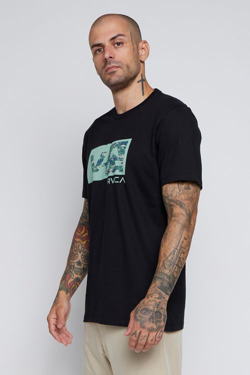 Camiseta RVCA M/C Balance Box Military Slreto