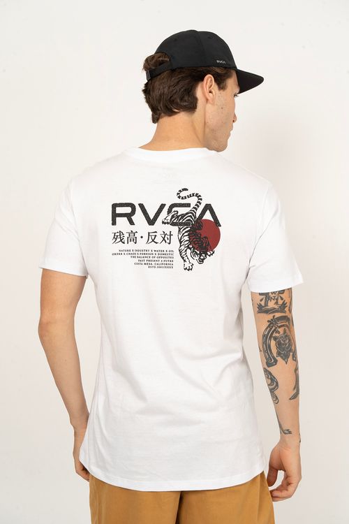Camiseta RVCA M/C Tiger Sun Ss Branco