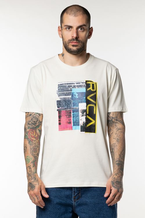 Camiseta RVCA M/C Cutncorners Off White