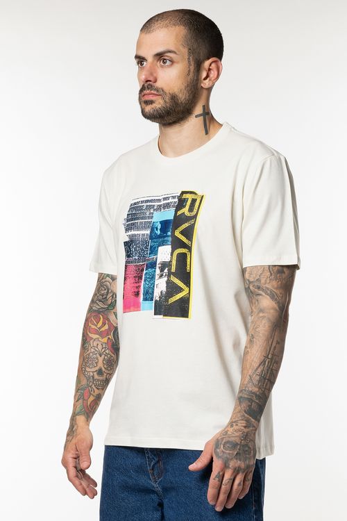 Camiseta RVCA M/C Cutncorners Off White
