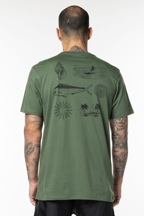 Camiseta RVCA M/C Dorado Verde Militar