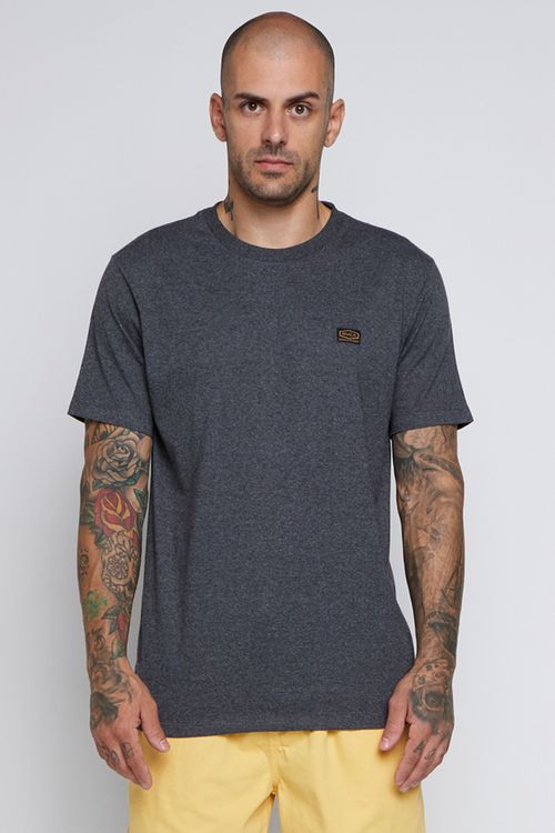 Camiseta Rvca M/C Americana Label Black Blend Preto Mescla