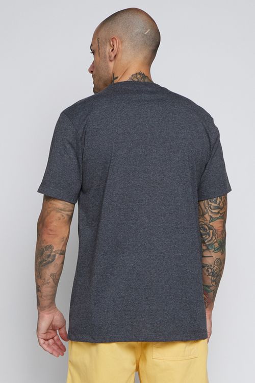 Camiseta Rvca M/C Americana Label Black Blend Preto Mescla