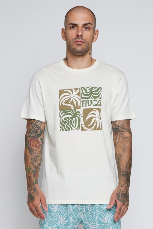 Camiseta Rvca M/C Fronds Off White