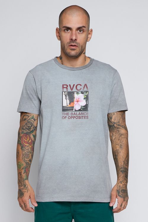 Camiseta Rvca M/C Control Burn Cinza