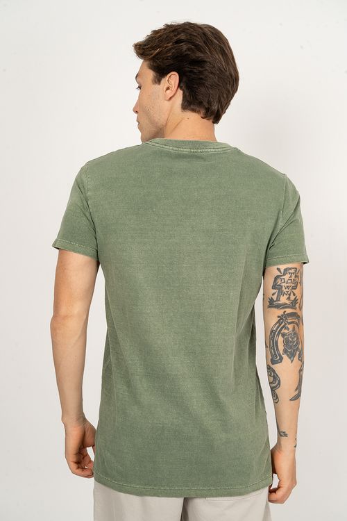 Camiseta Rvca M/C Big Rvca Stone Verde Militar