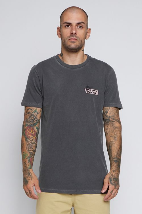 Camiseta Rvca M/C Palm Set Preto