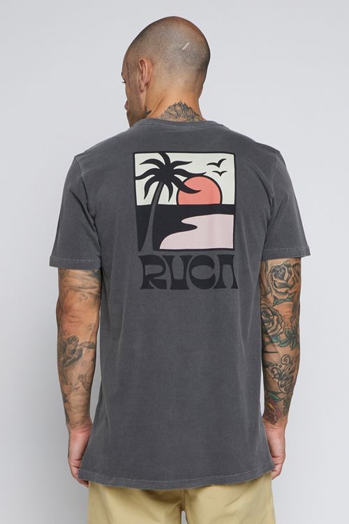 Camiseta Rvca M/C Palm Set Preto