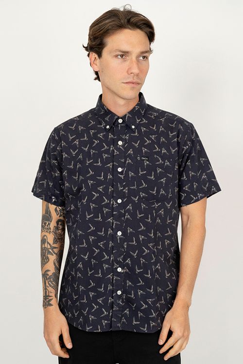 Camisa RVCA M/C Legend And Mana Moody Blue