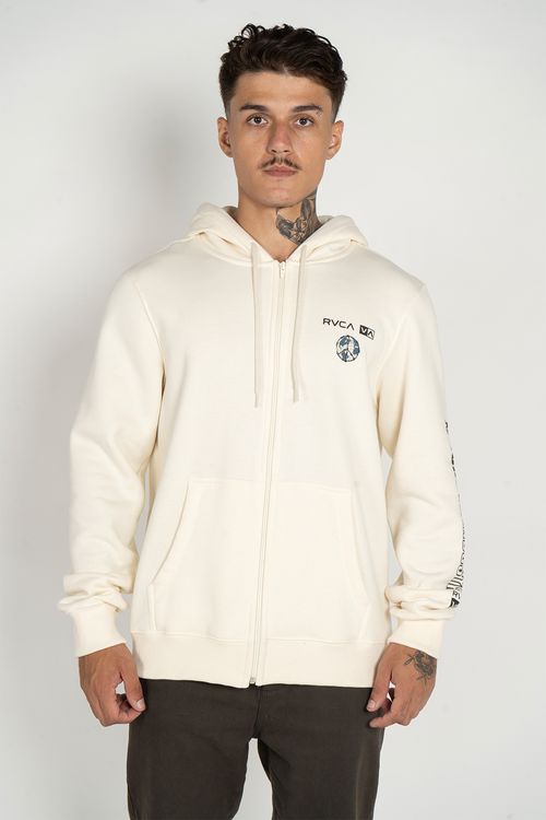Moletom RVCA Aber Peace Wire 270G Off White