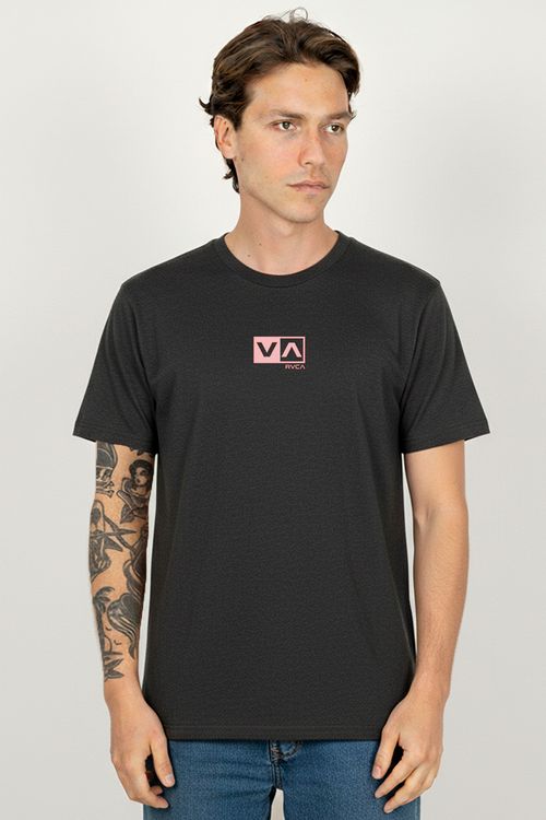Camiseta RVCA M/C Mini Balance Box Cinza Escuro Mescla
