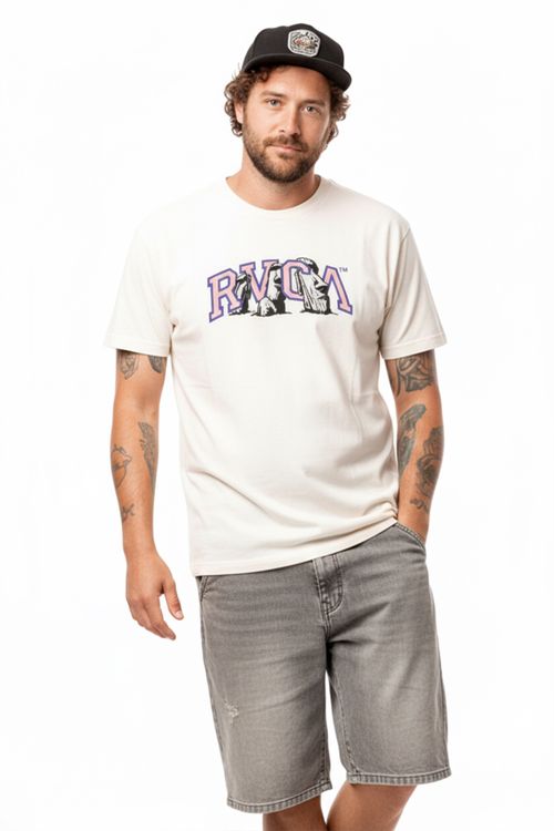 Camiseta Rvca M/C Rapa Nui Ps Off White