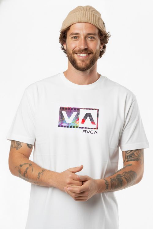 Camiseta Rvca M/C Balance Box Film Ps Branco