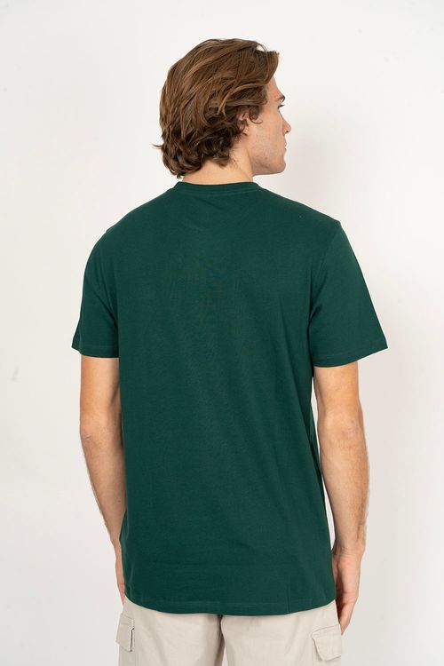 Camiseta Quiksilver M/C Embroidery Verde Escuro - Logo Preto