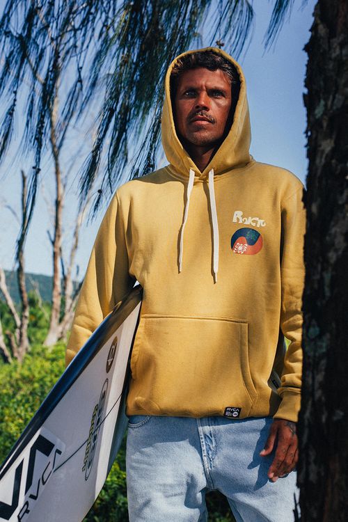 Moletom RVCA Fech La Wave Split 270G Mostarda