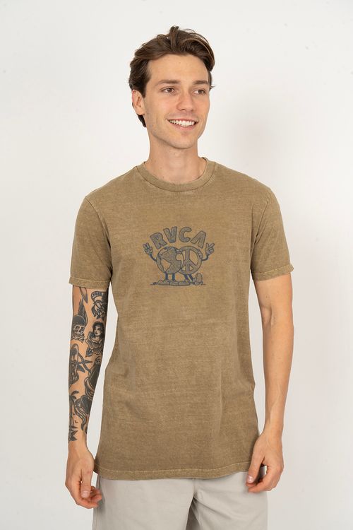 Camiseta M/C Rvca United Caqui Escuro