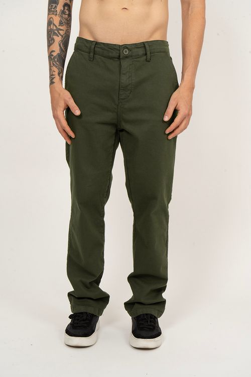 Calca RVCA The Weekend Hide Chino Verde Militar