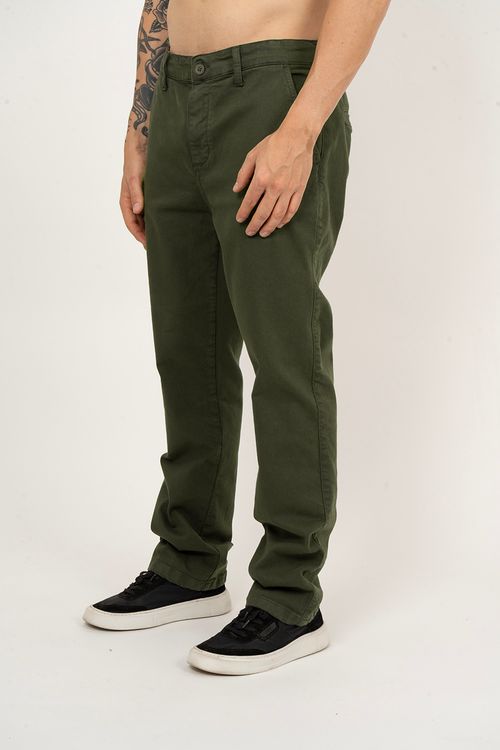 Calca RVCA The Weekend Hide Chino Verde Militar