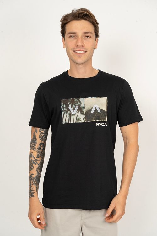 Camiseta RVCA M/C Balance Box Preto