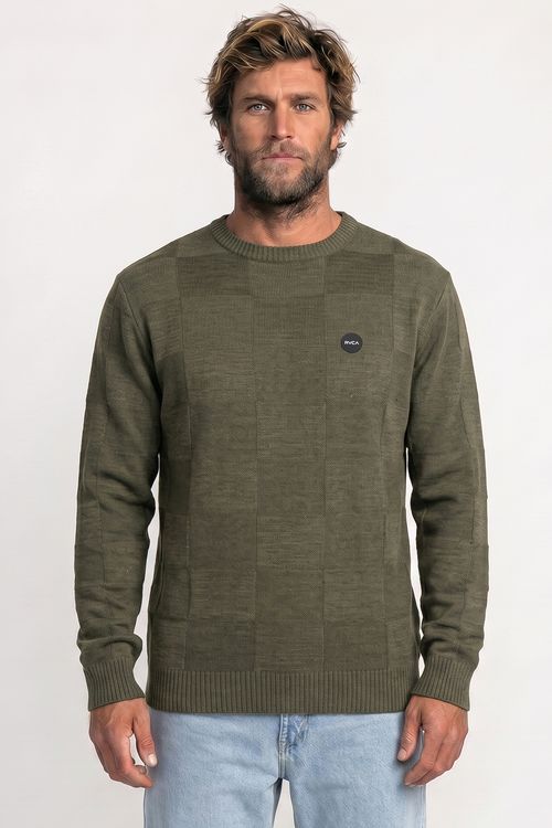 Tricot RVCA Boro Crew Verde Militar