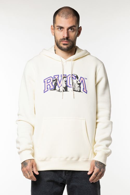 Moletom RVCA Fech Apa Nui 305 Off White