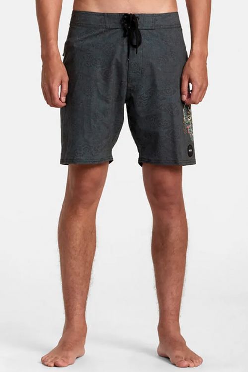 Boardshort Rvca Neon Dragon Trunk Black