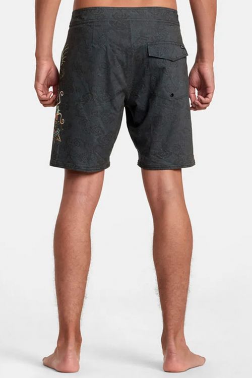 Boardshort Rvca Neon Dragon Trunk Black