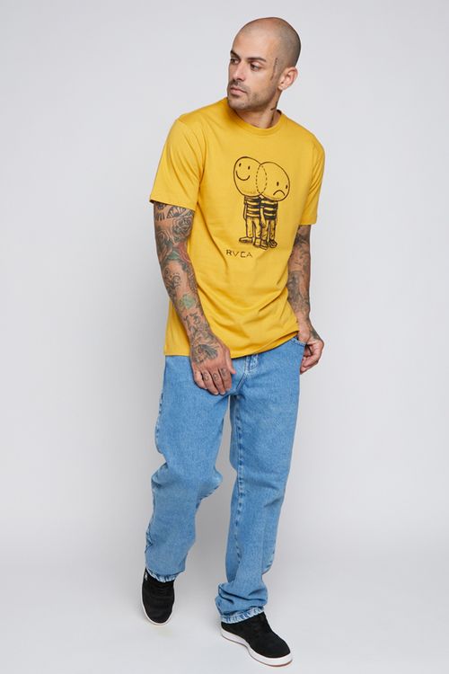 Camiseta RVCA M/C Venn Diagram Mostarda