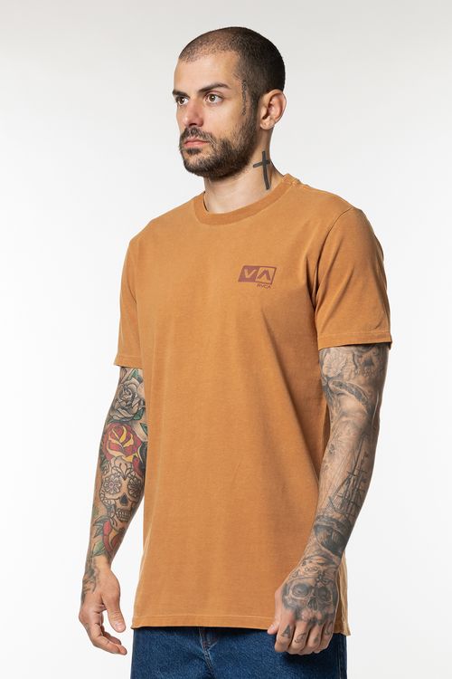 Camiseta RVCA M/C Mini Balance Box Stone Marrom