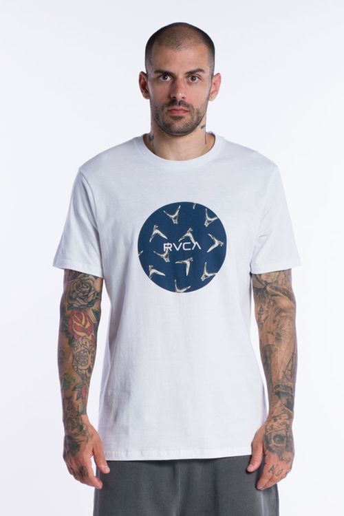 Camiseta RVCA M/C Motors Fins Branco