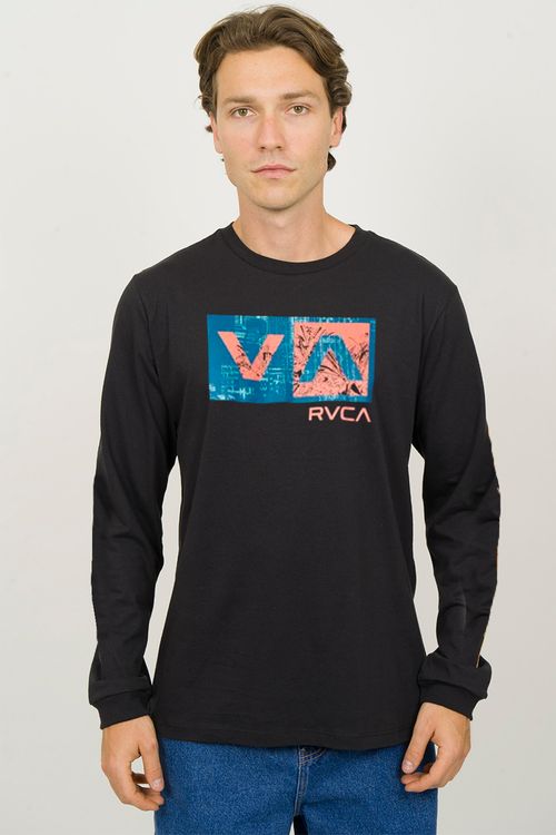 Camiseta Rvca M/L Balance Box Ls Preto