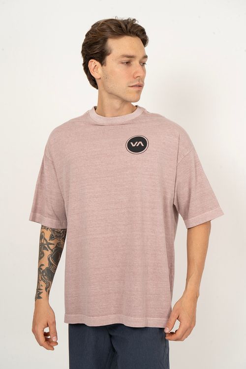 Camiseta RVCA M/C Circle Icon Rosa Claro