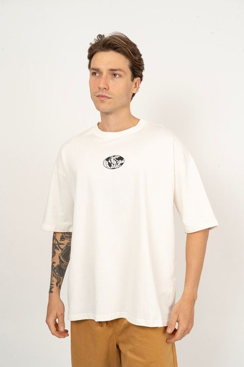 Camiseta RVCA M/C World Wide Off White