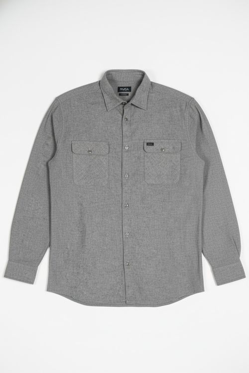 Camisa RVCA M/L Va Solid Cinza